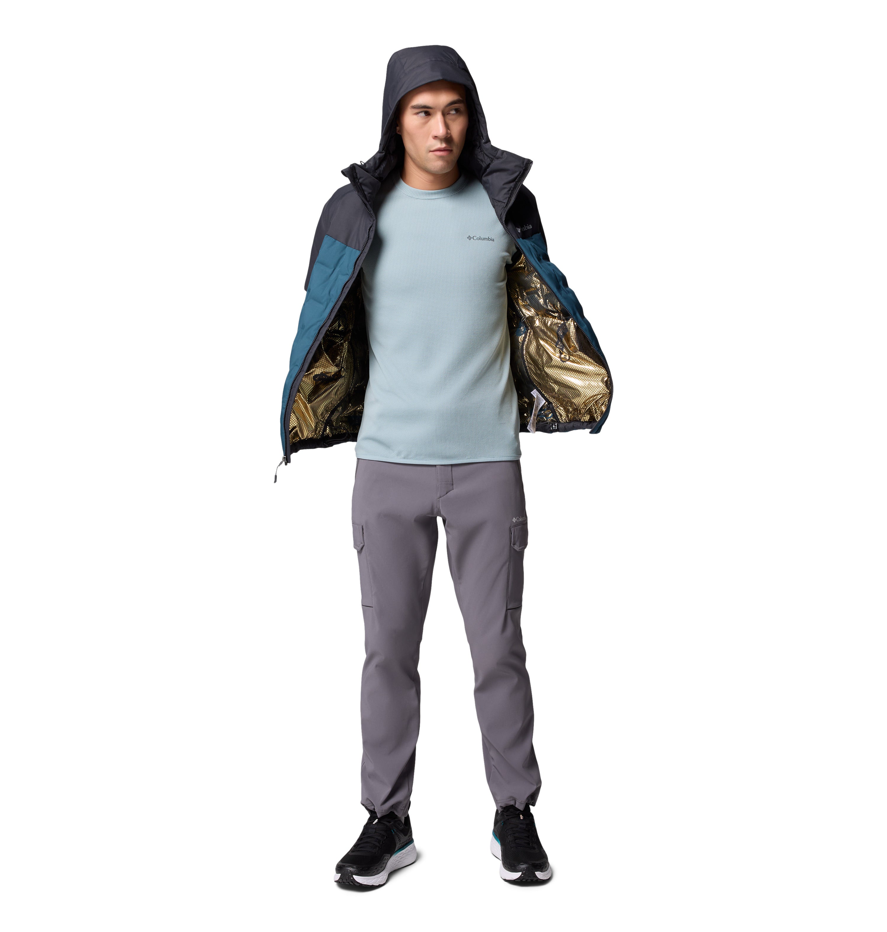 Chamarra acolchada con gorro para hombre Columbia Grand Trek III Down