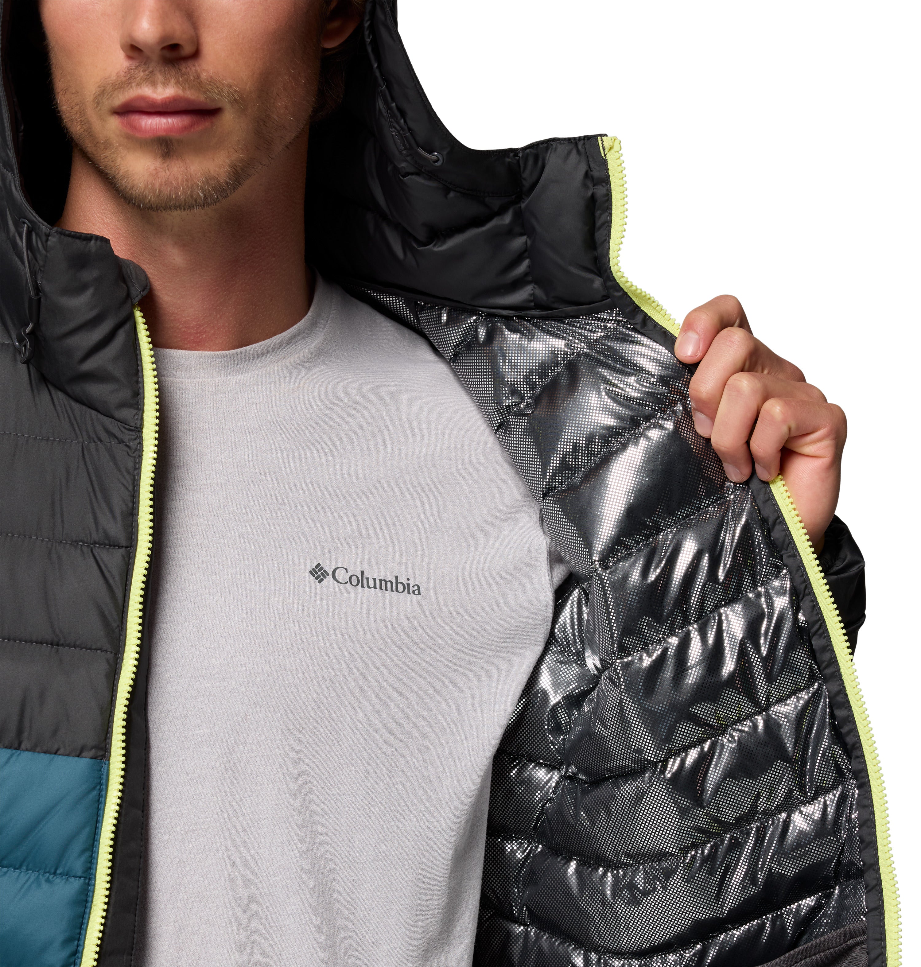 Chamarra con gorro para hombre Columbia Powder Lite II