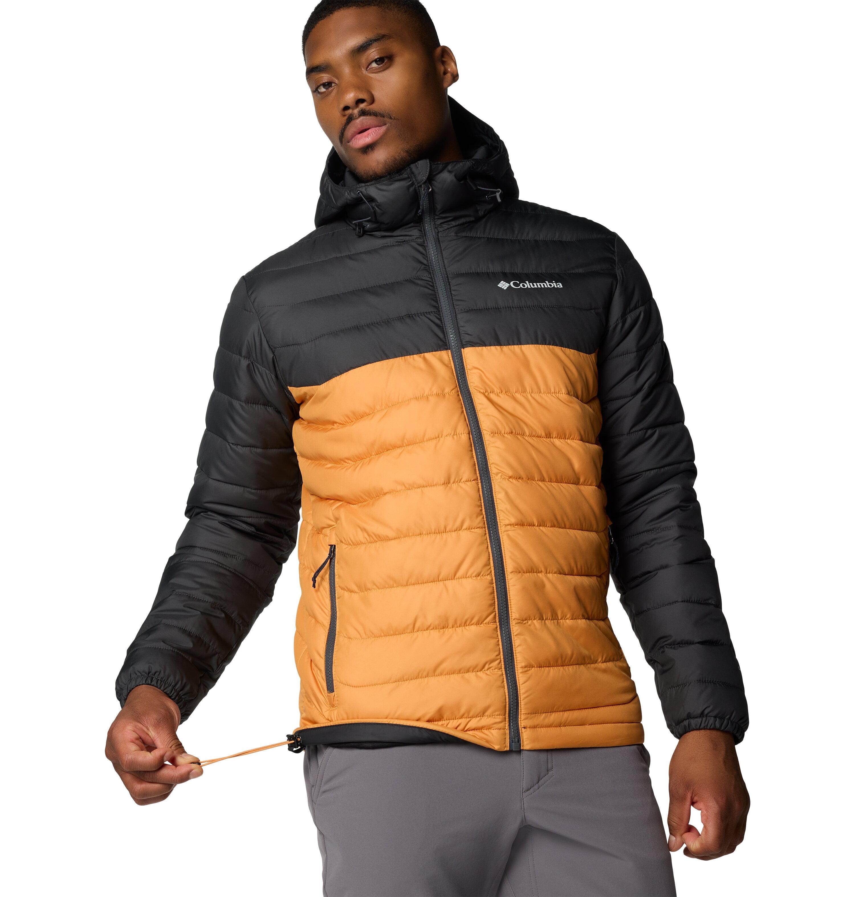 Chaqueta Columbia Powder Lite Hombre Acolchada Con Capucha