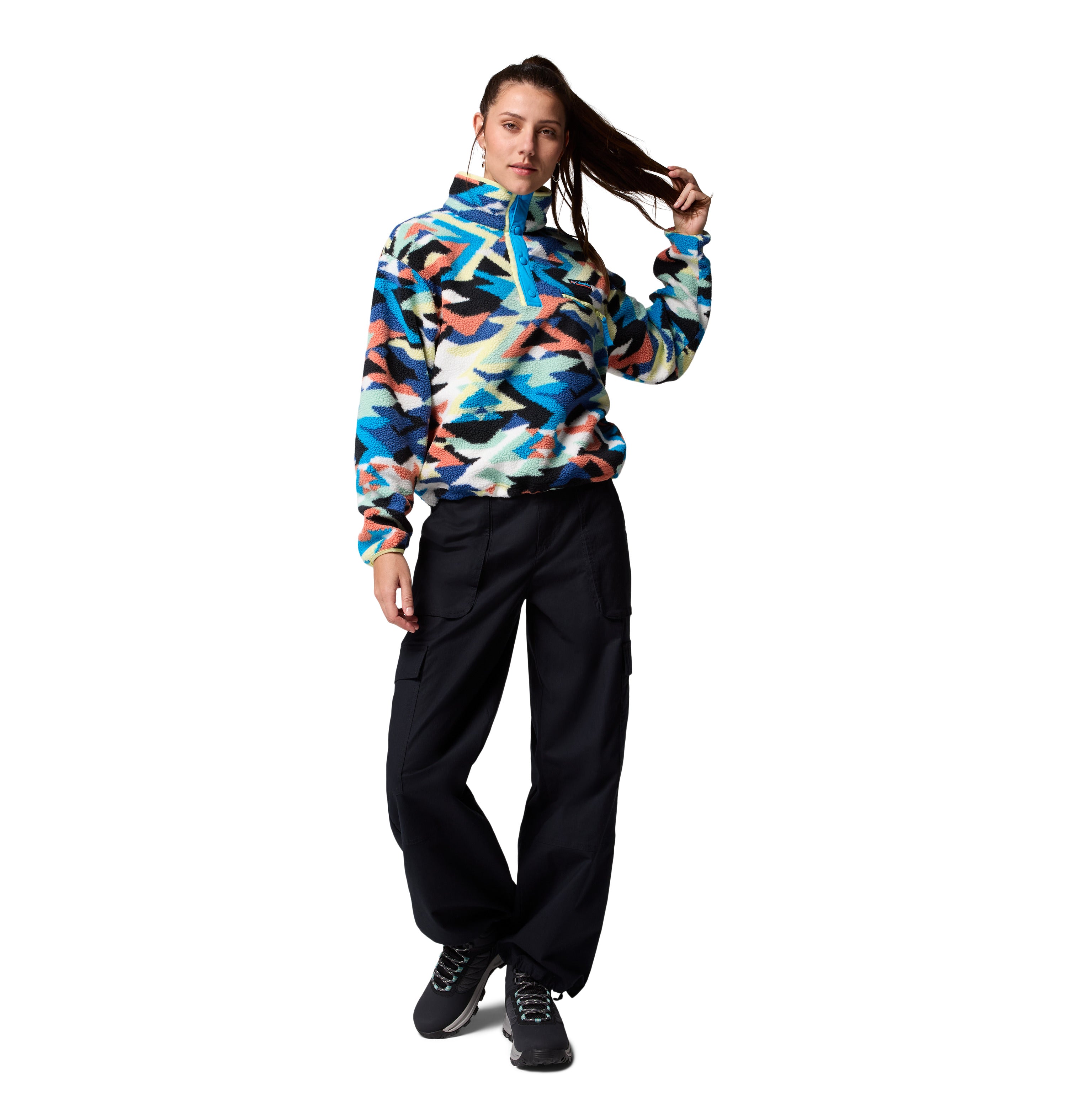Sudadera para mujer Columbia Helvetia II Printed Cropped Half Snap
