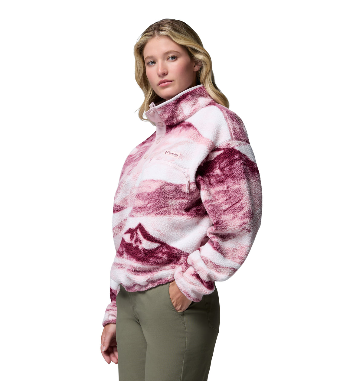 Sudadera de medio cierre para Mujer Columbia Helvetia II Printed Cropped Half Snap