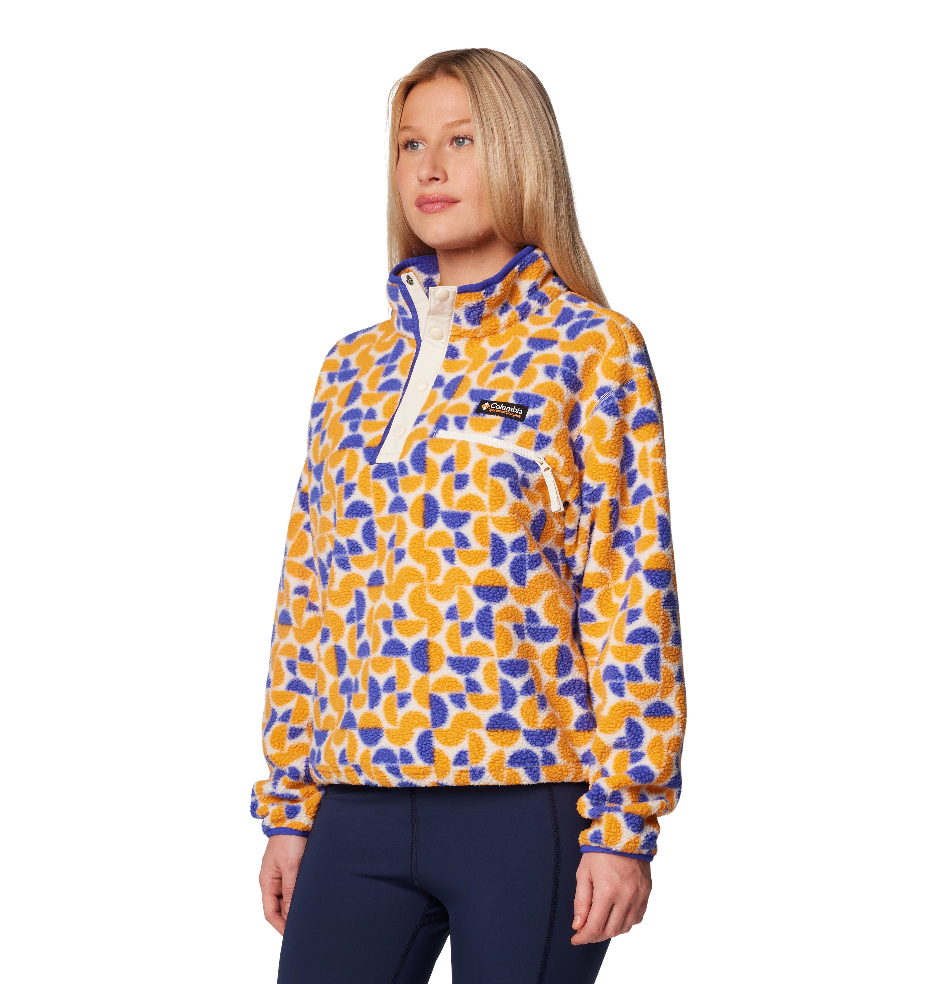 SUDADERA MUJER COLUMBIA | HELVETIA II PRINTED CROPPED HALF SNAP