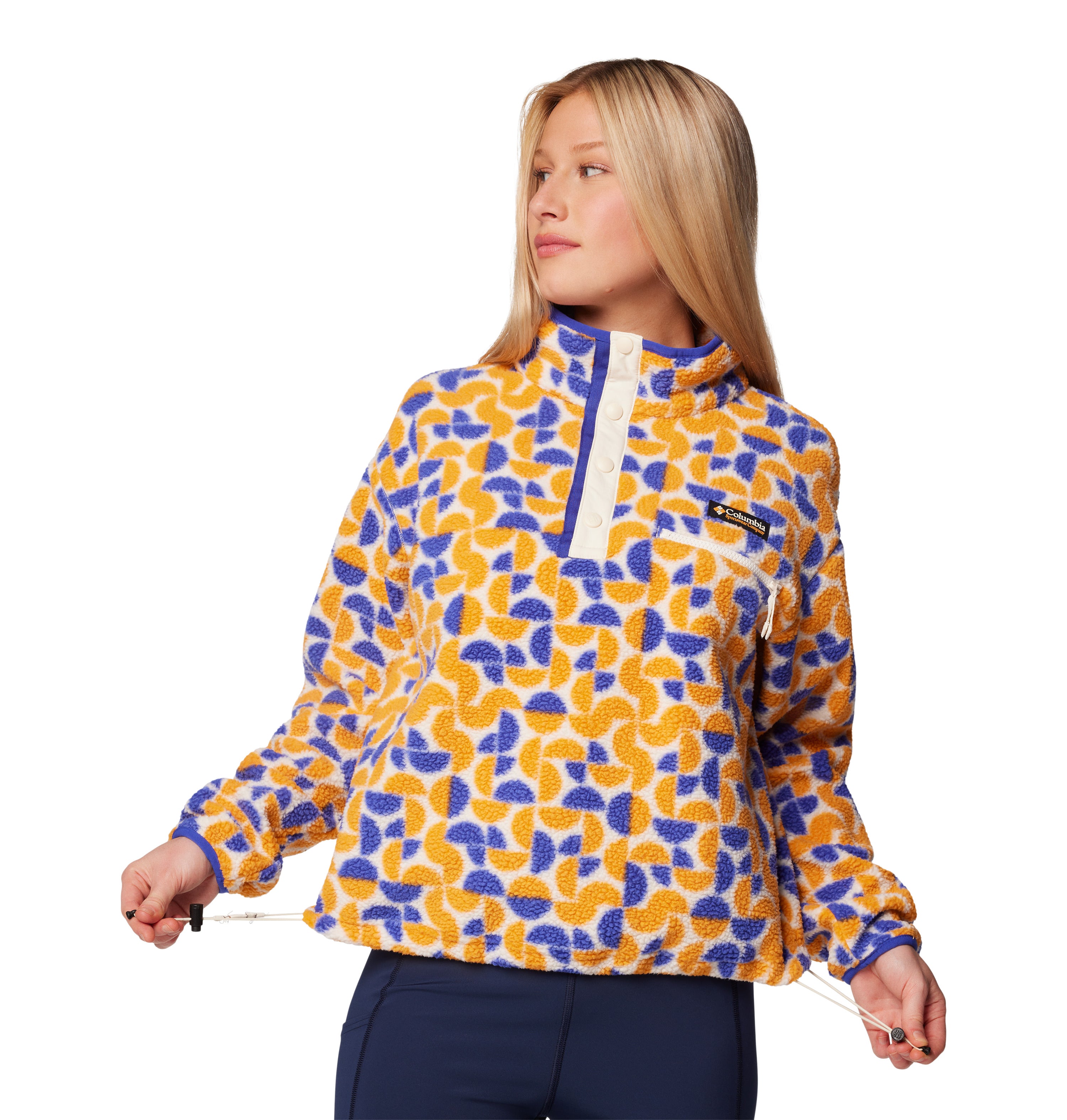 SUDADERA MUJER COLUMBIA | HELVETIA II PRINTED CROPPED HALF SNAP