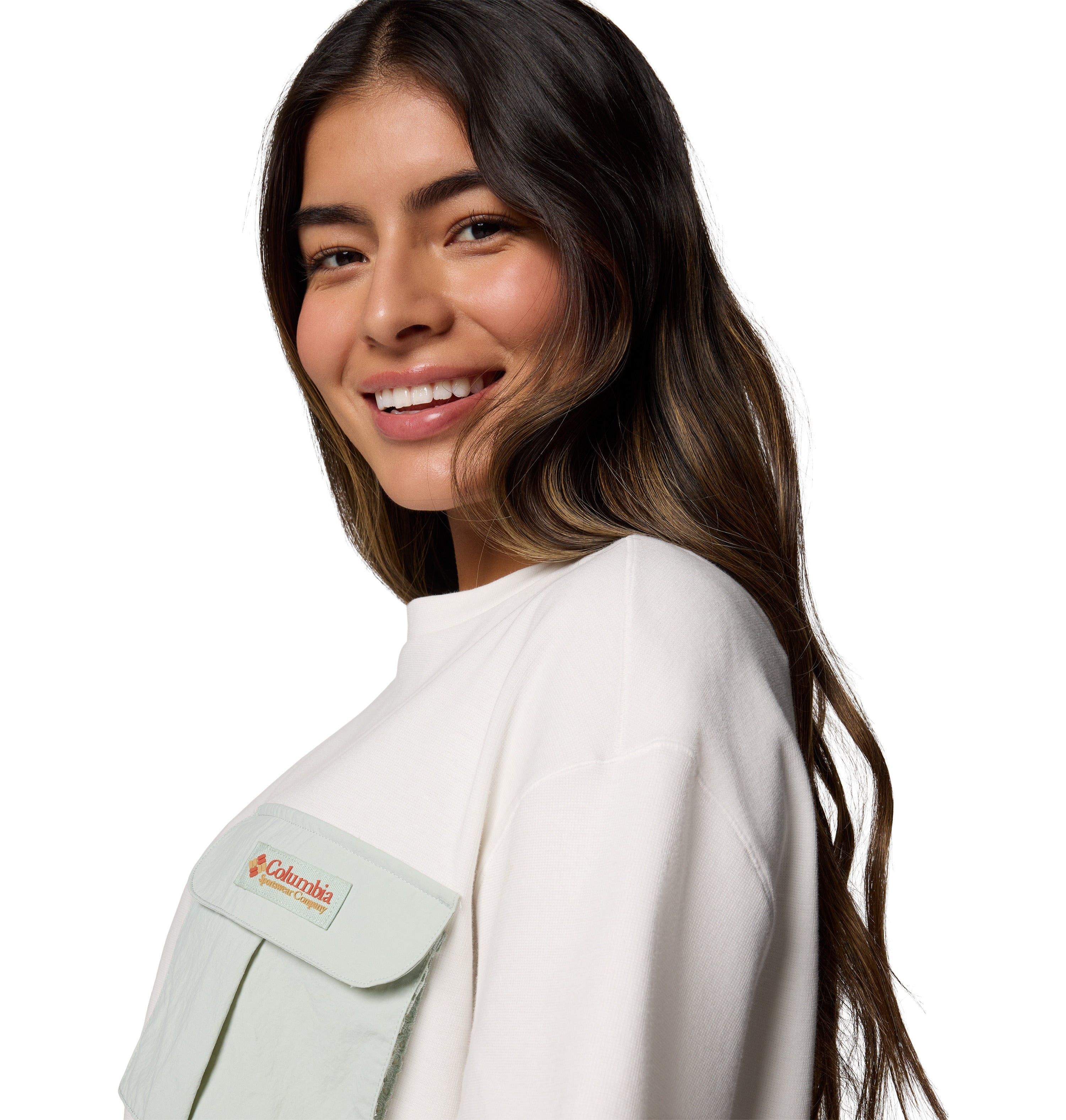 PLAYERA MUJER COLUMBIA | COVE BEACH CROPPED POCKET TEE