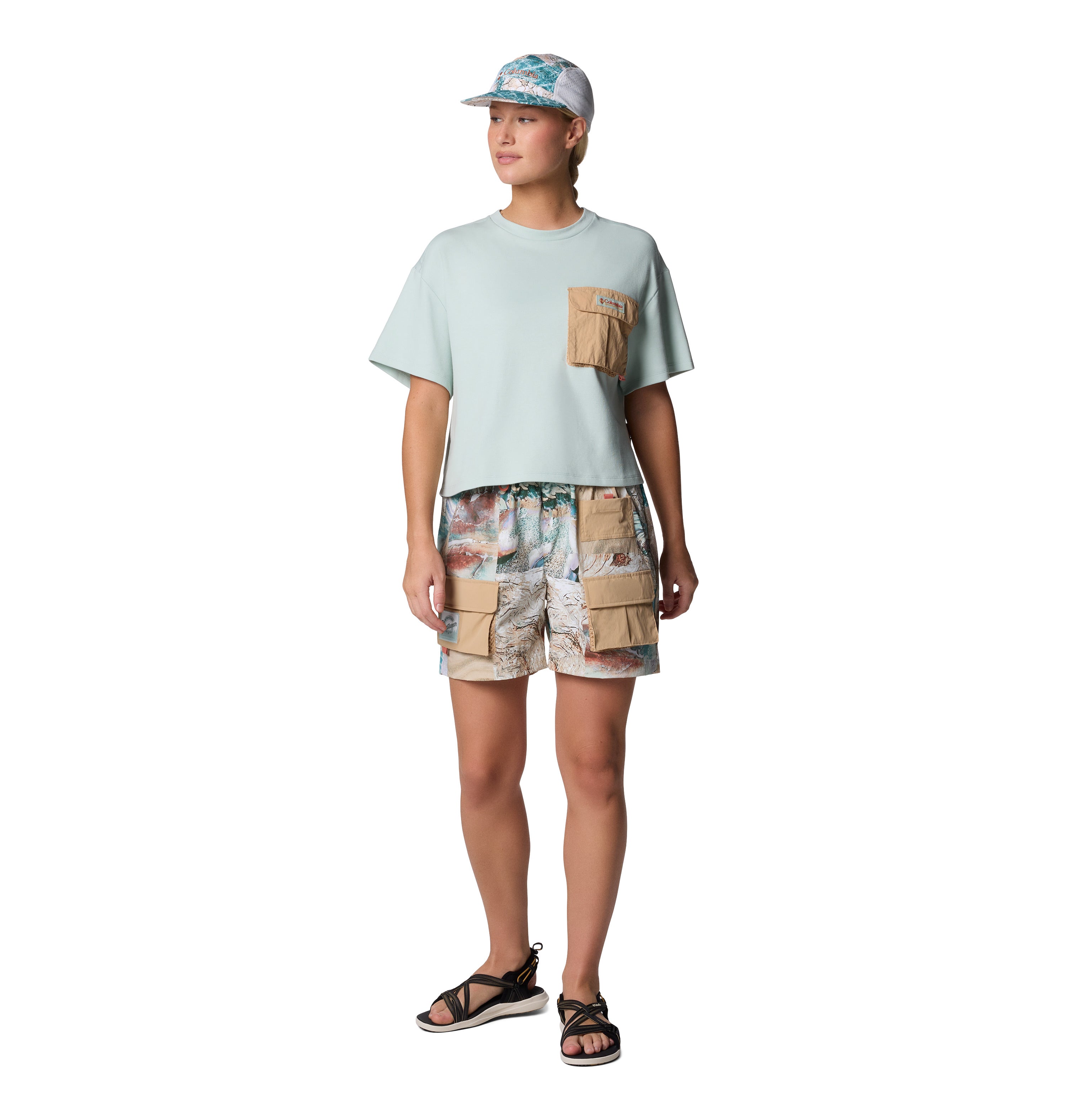PLAYERA MUJER COLUMBIA | COVE BEACH CROPPED POCKET TEE