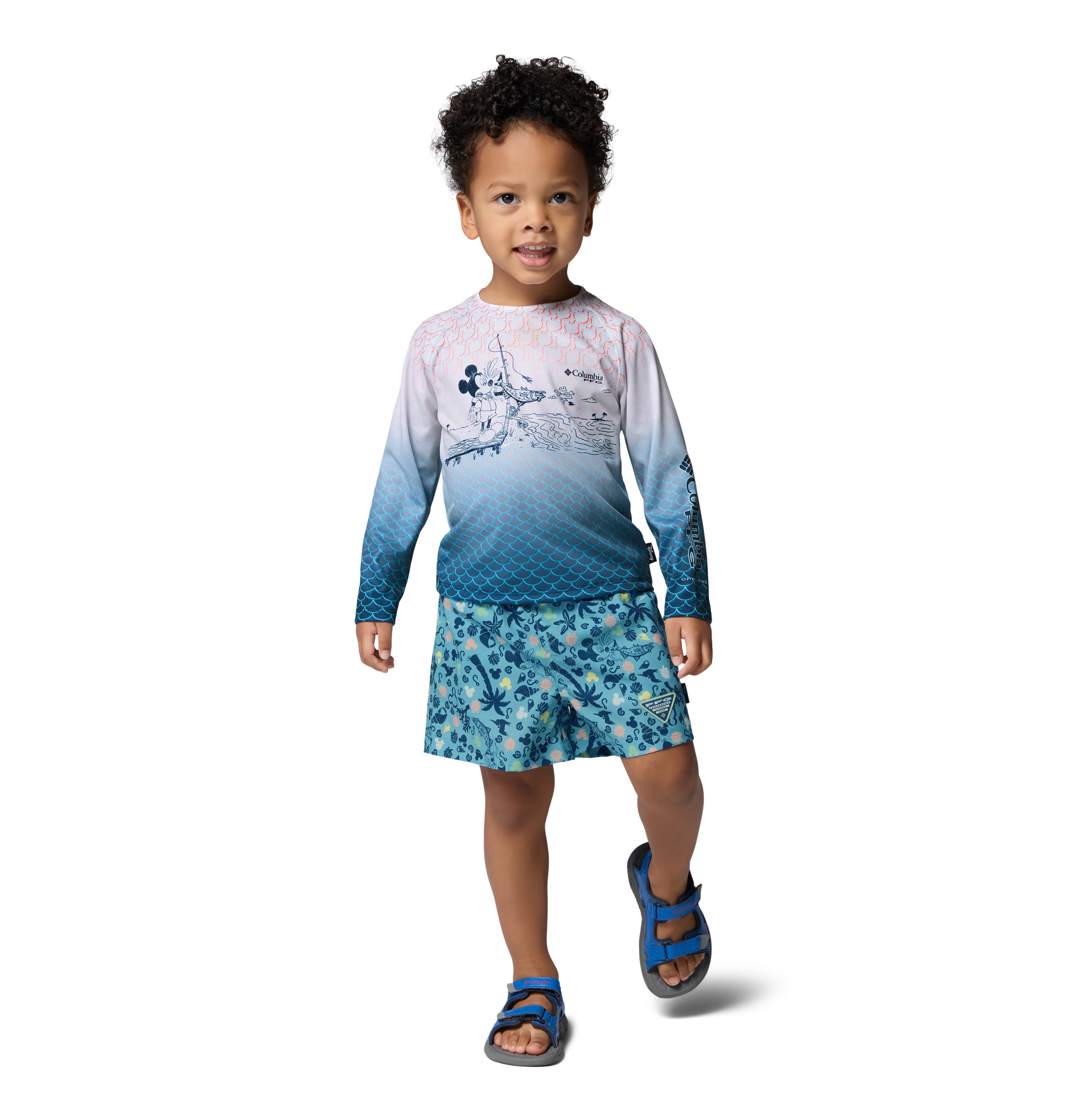 Playera de manga larga para niños pequeños Columbia Y PFG Disney Terminal Tackle LS Shirt
