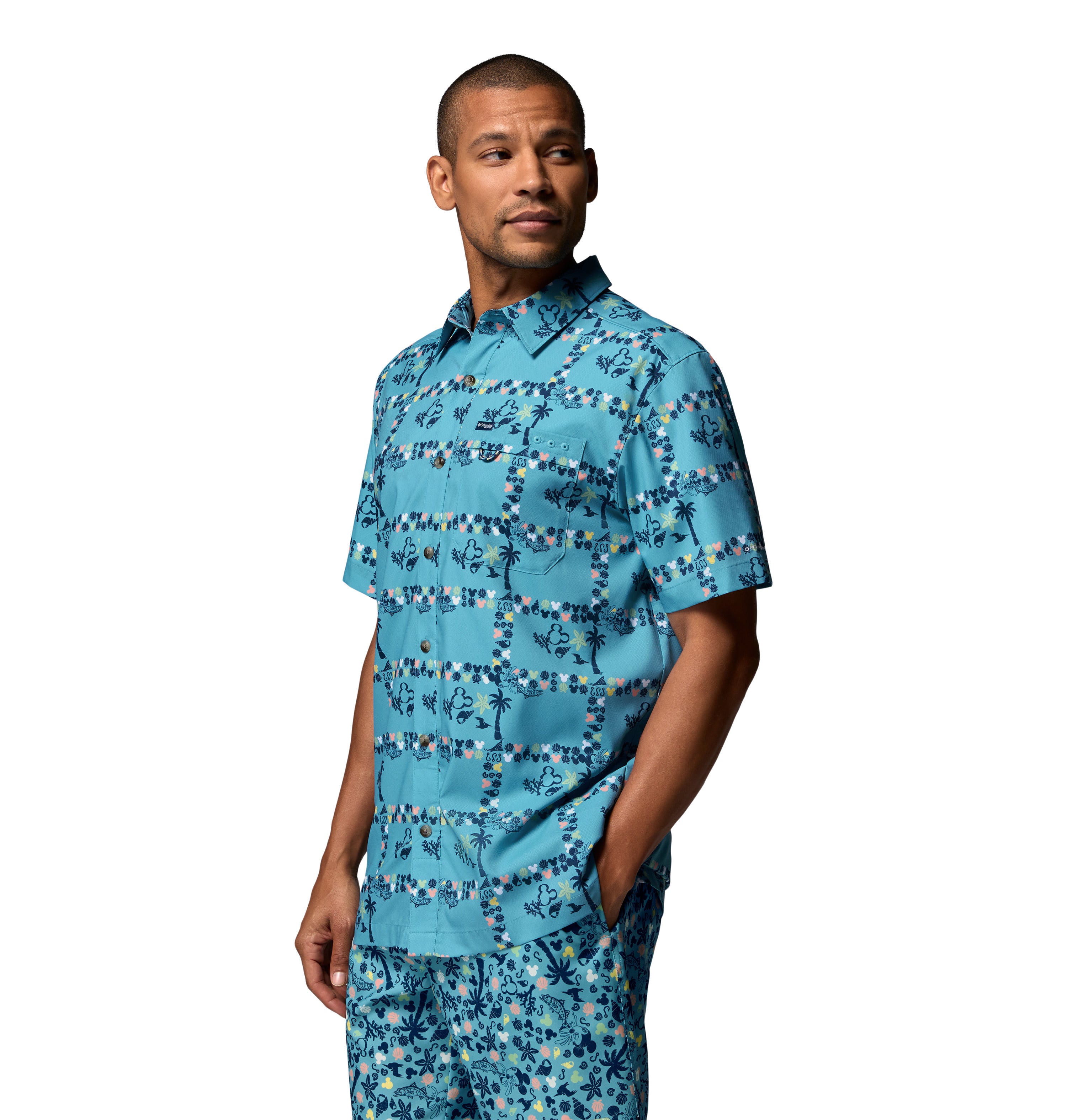 Camisa de manga corta para hombre Columbia M PFG Disney Super Slack Tide Shirt