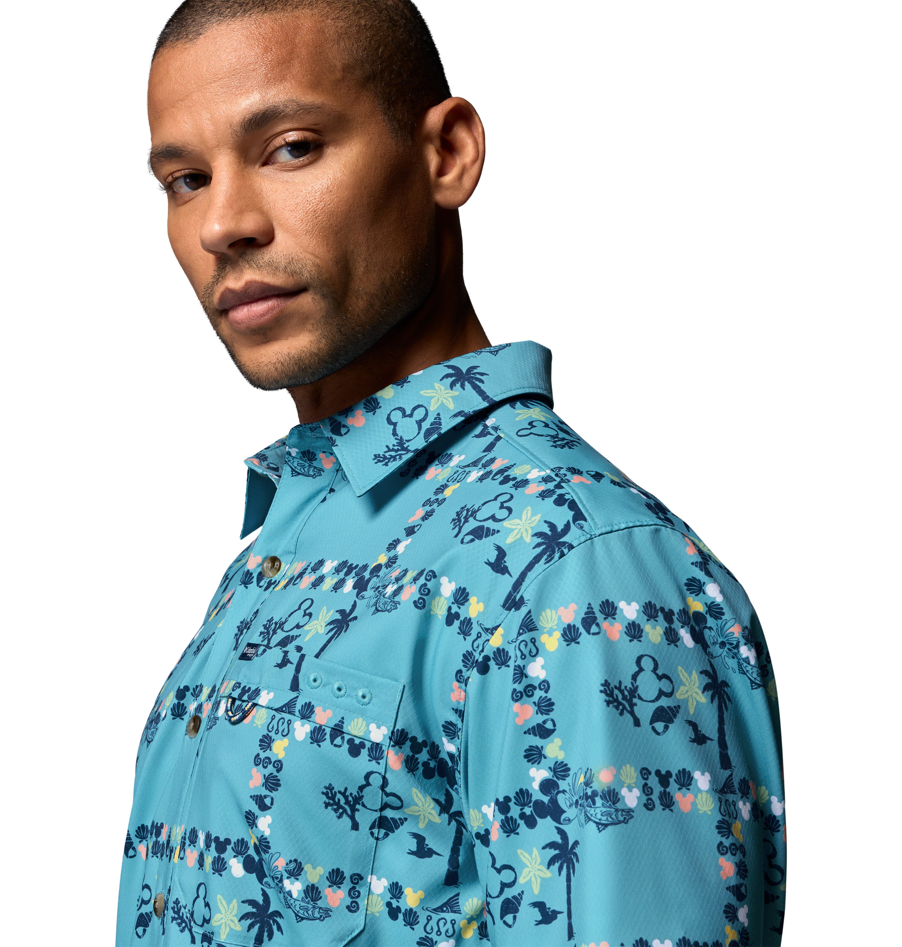 Camisa de manga corta para hombre Columbia M PFG Disney Super Slack Tide Shirt