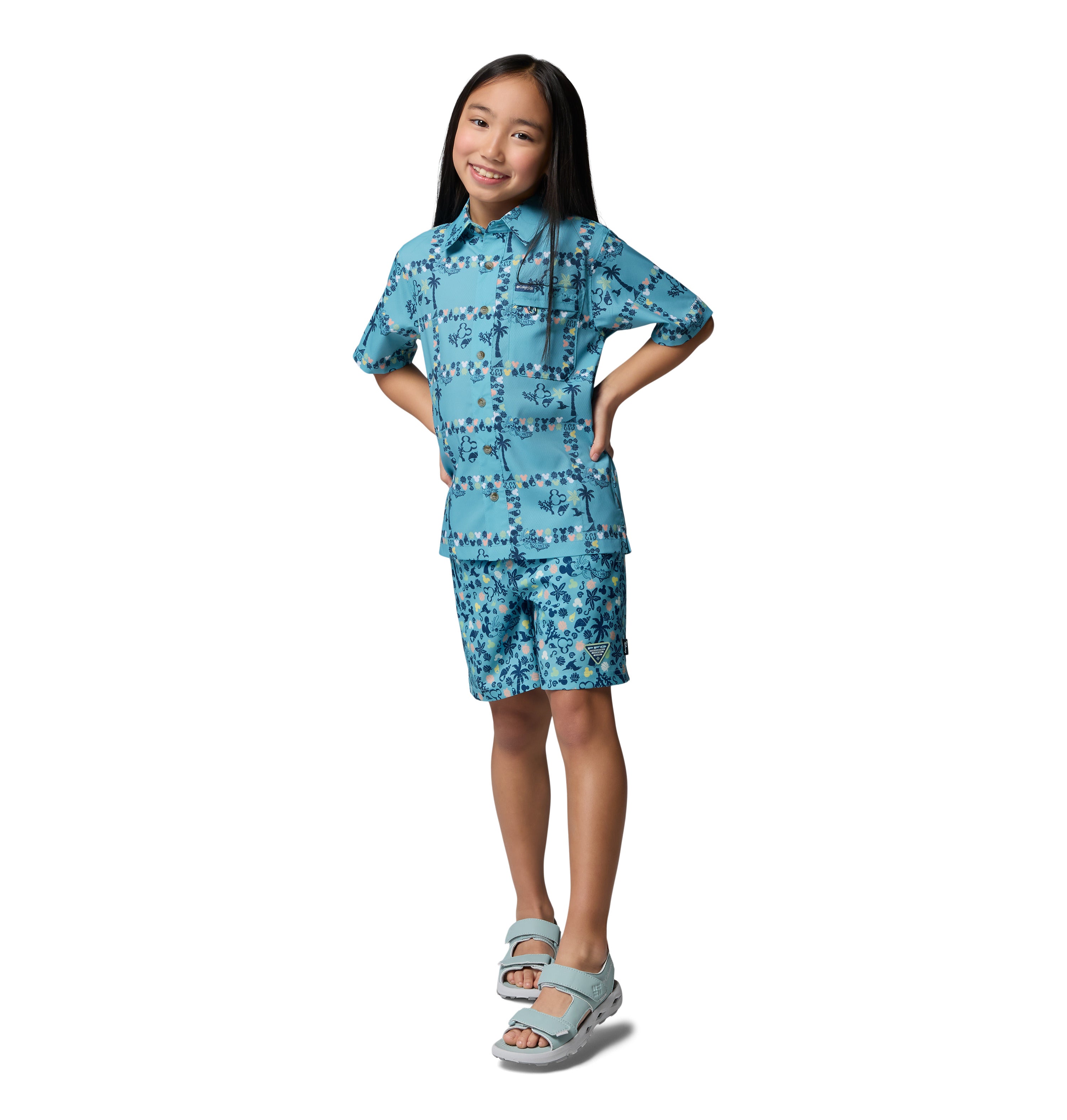 Camisa de manga corta para niños Columbia Y PFG Disney Super Slack Tide Shirt