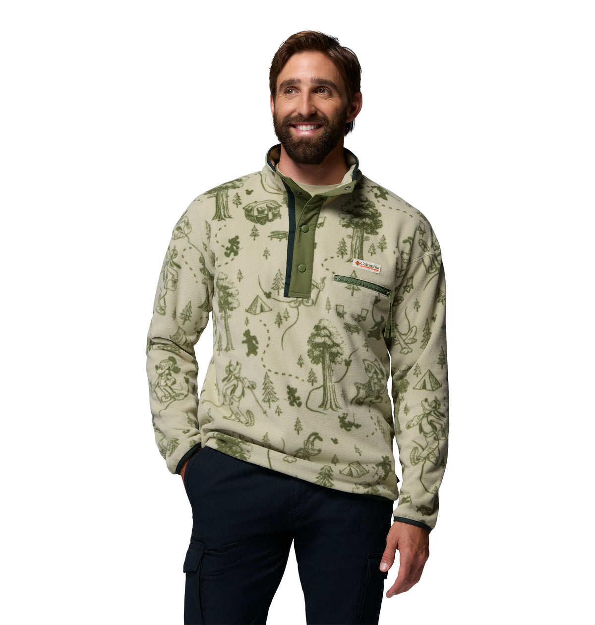 Sudadera para Hombre Columbia M CSC X Disney Half Snap Fleece