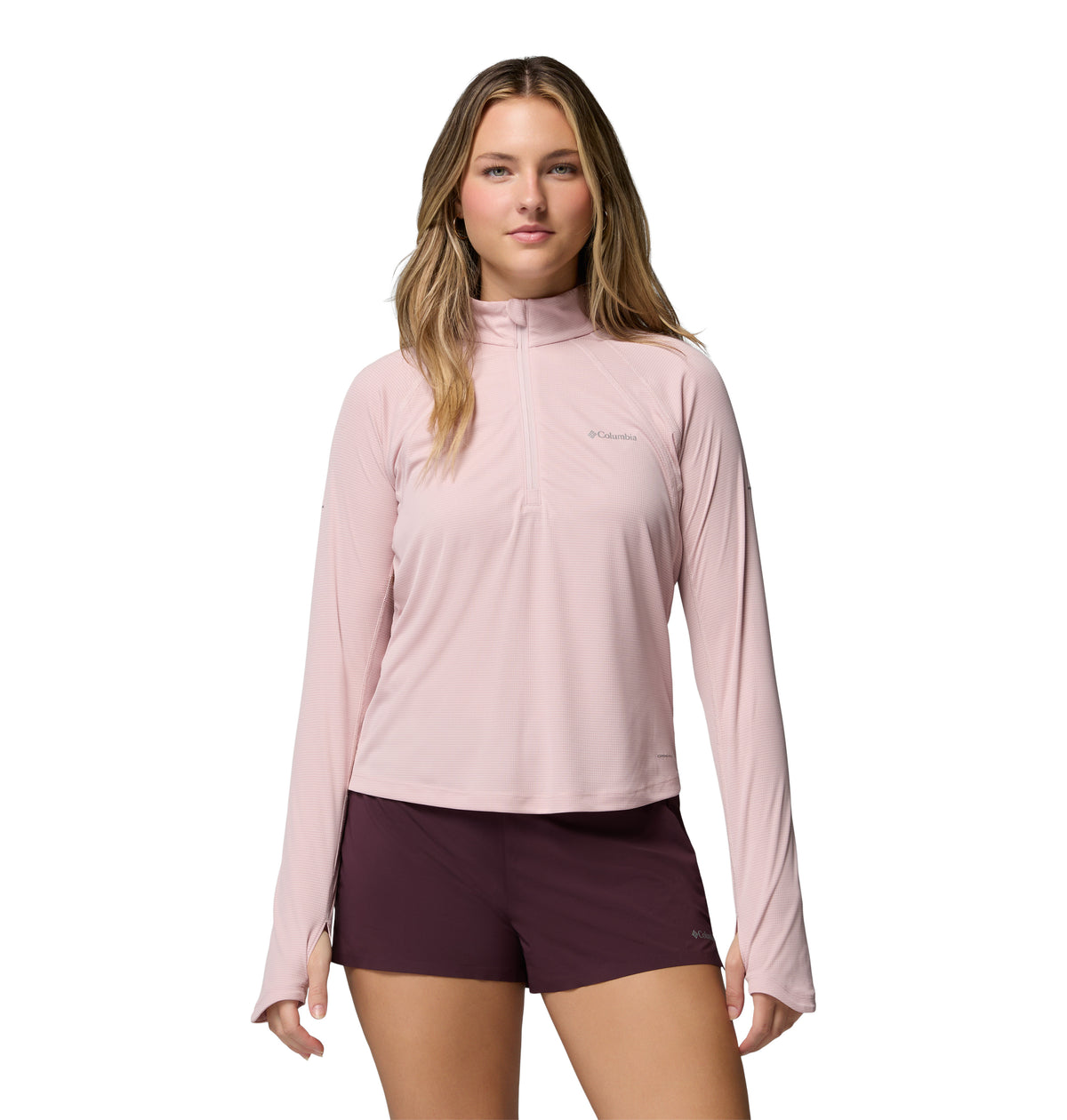 Playera medio cierre de Trail Running para Mujer Columbia Stealth Spring LS Half Zip Tee