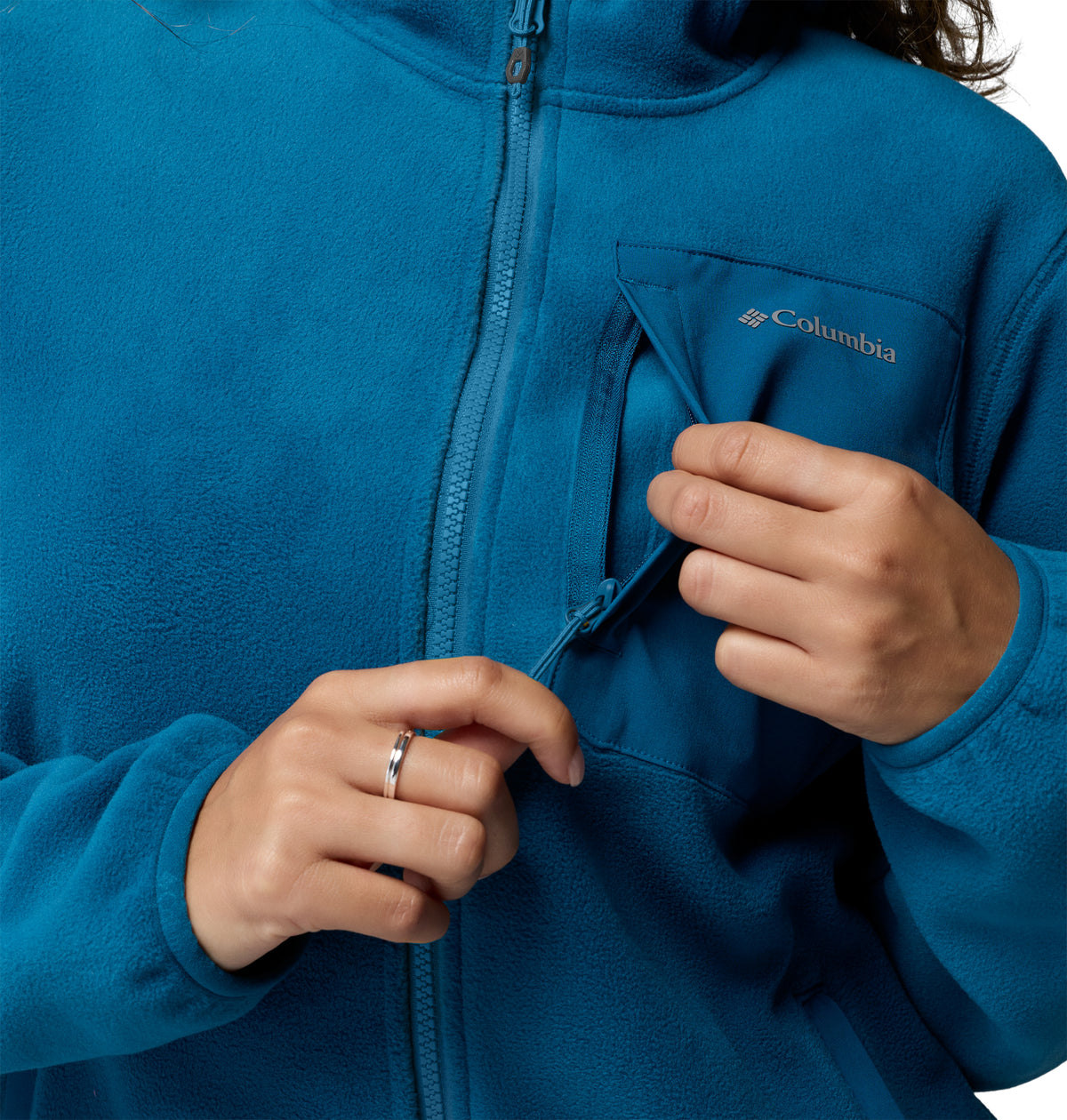 Chamarra de Fleece para Mujer Columbia Pacific Arch 200 Hooded Full Zip Fleece