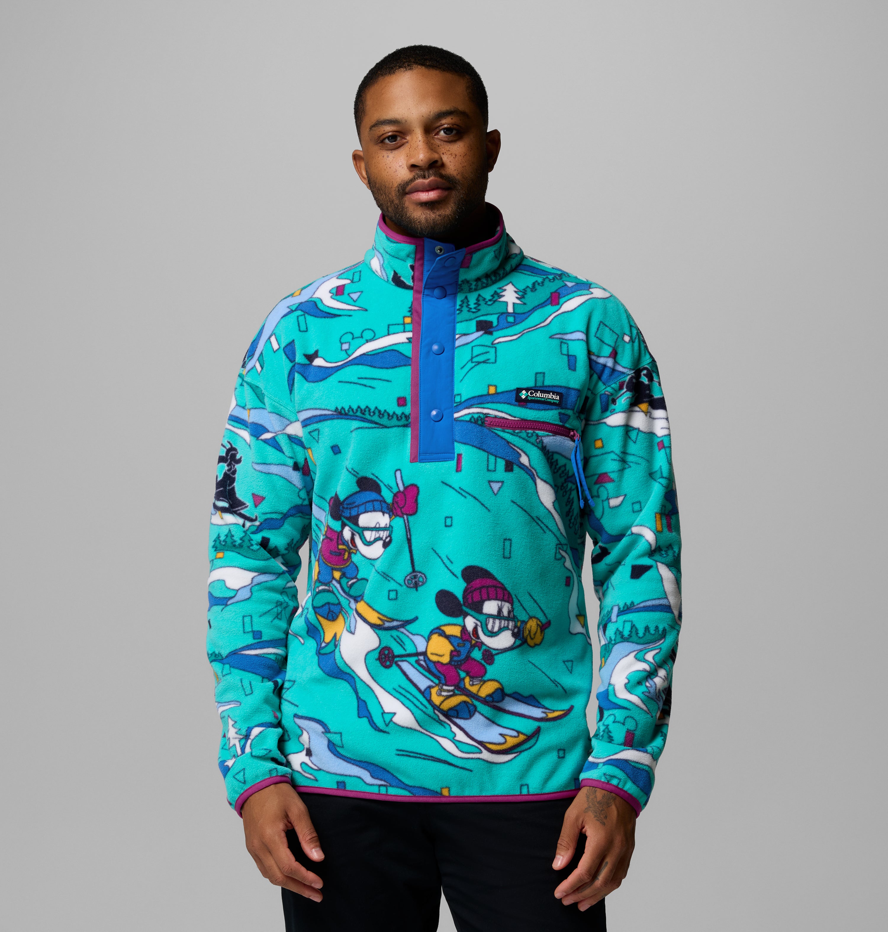 Sudadera polar para hombre Disney Columbia CSC x Disney Half Snap Fleece