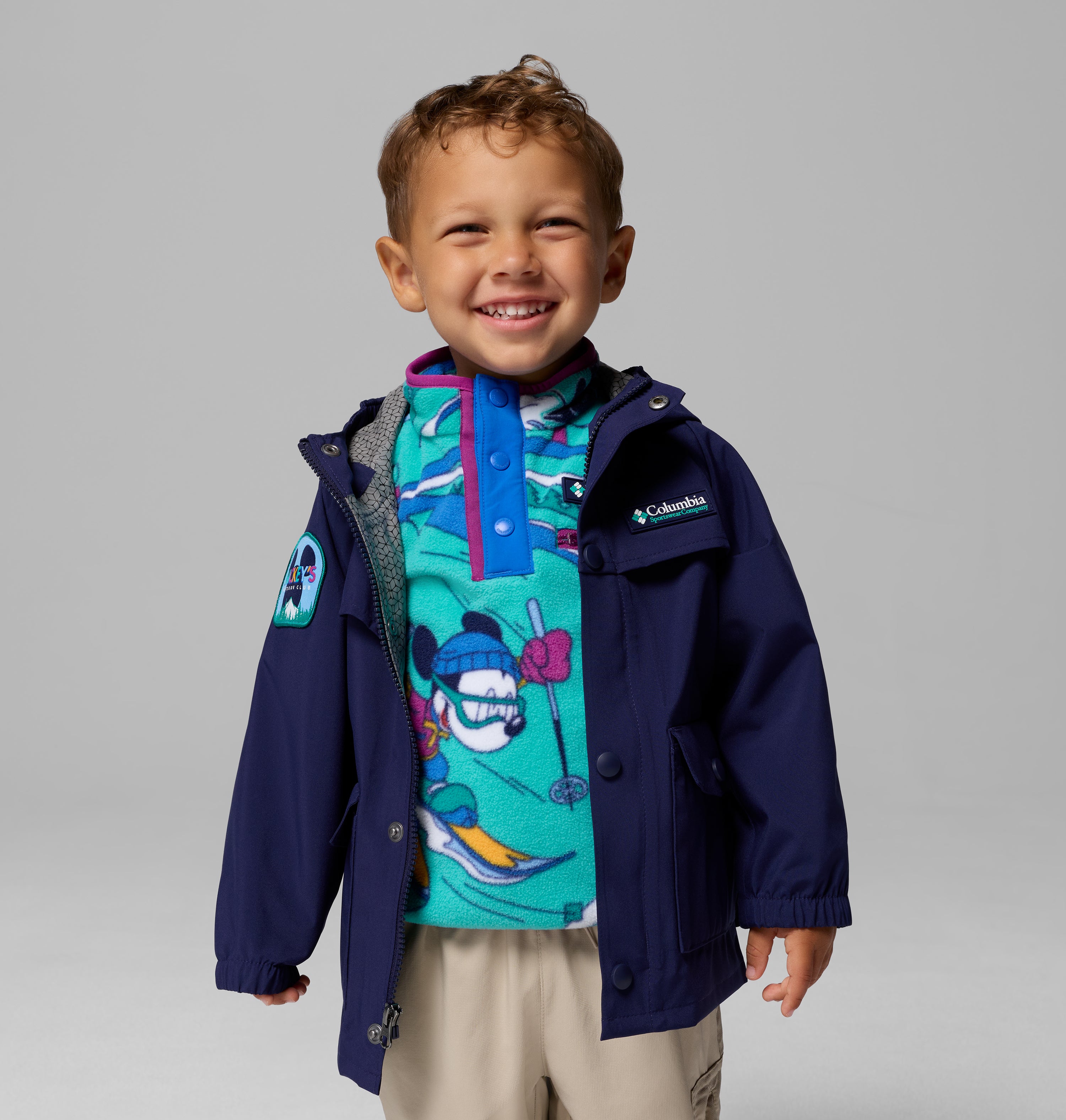 Chamarra impermeable para niños pequeños Disney Columbia Mickey Ibex Rain Shell