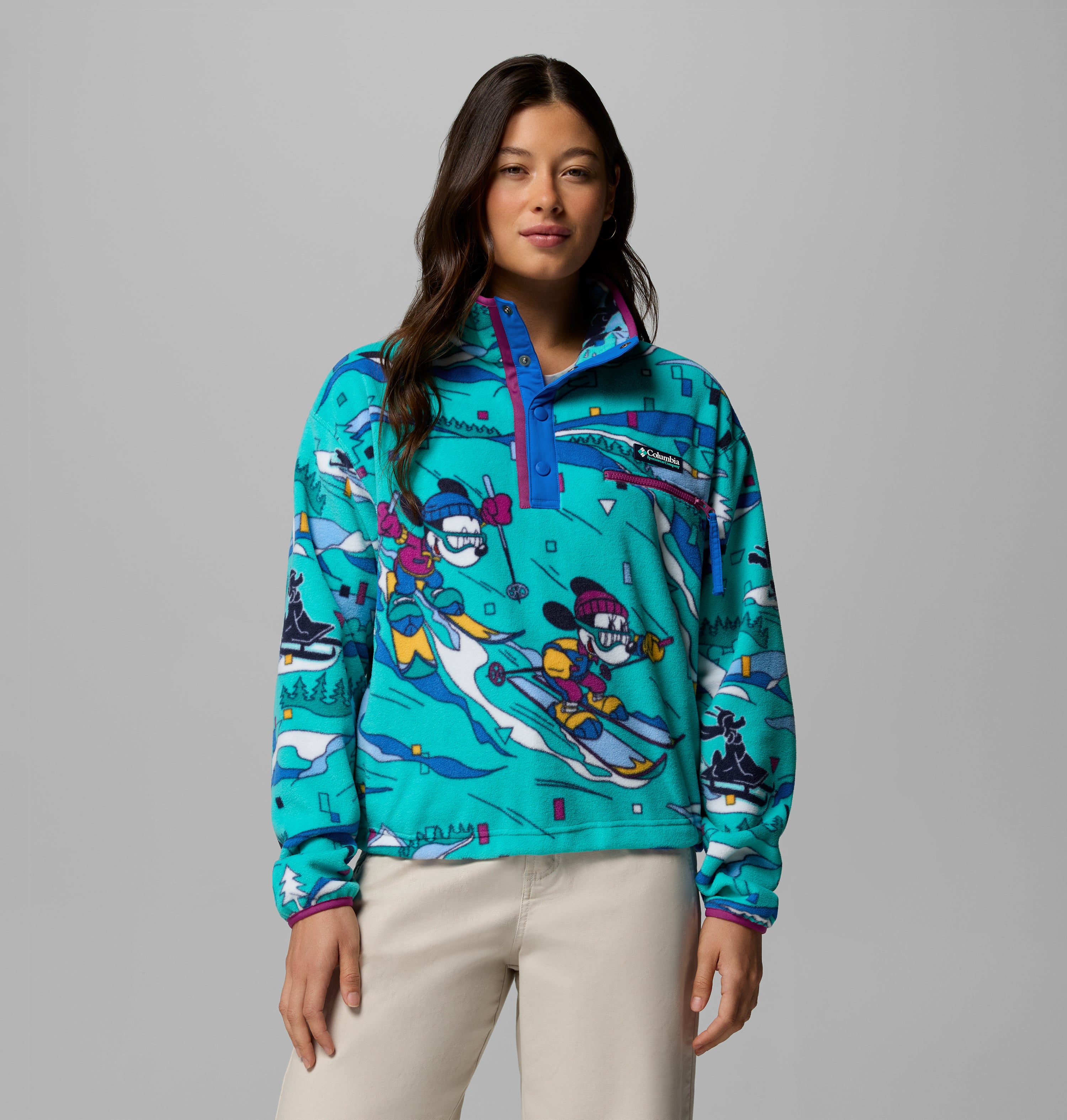 Sudadera polar para mujer Disney Columbia CSC x Disney Half Snap Fleece